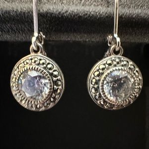 Diamond look pierced earrings